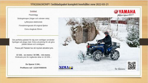 YFM20065KOMP1 Snöbladspaket komplett
