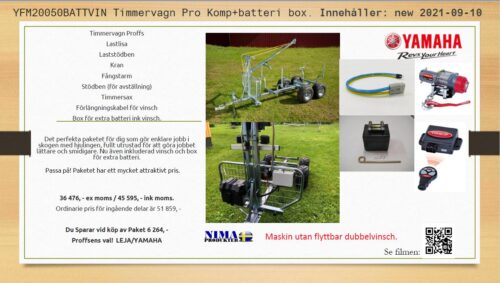 YFM20050BATTVIN Timmervagn Pro komp+batteribox