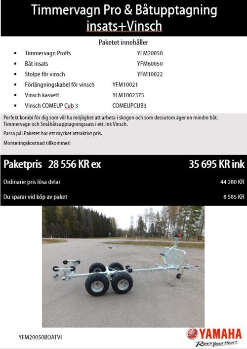 YFM20050BOATVI Timmervagn Pro, Båtinsats och vinsch